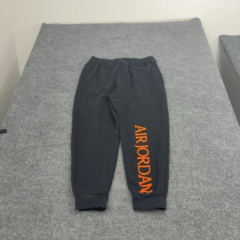 Jordan Nike Sweatpants Mens L Black Cotton Fleece Graphic Logo Joggers Sporty